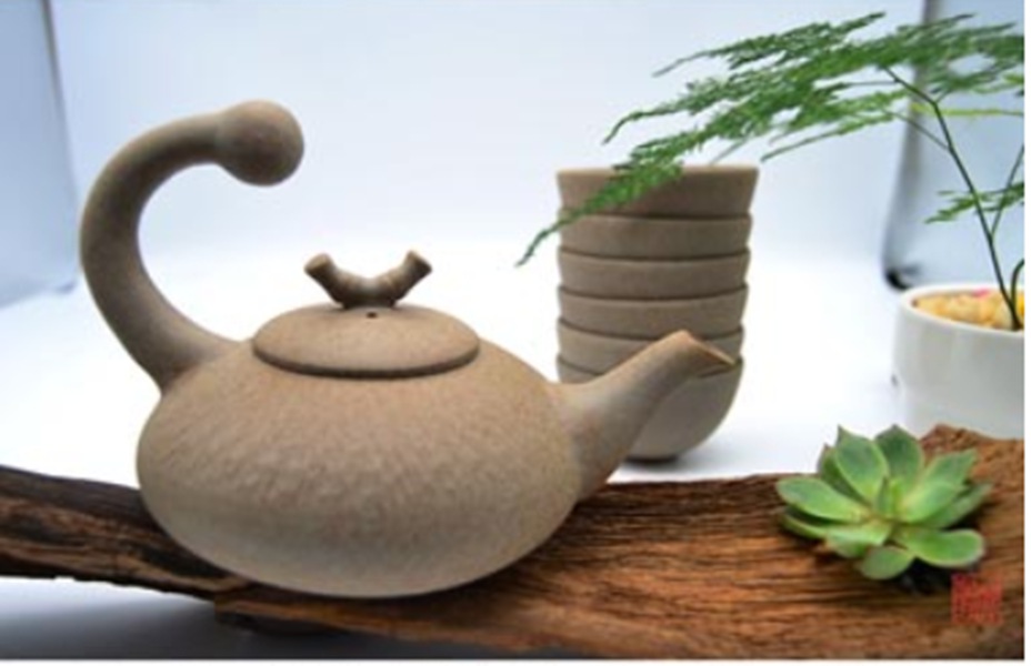 定瓷茶器：原礦粗瓷一枝獨秀套裝，精美跳刀紋裝飾，更顯與眾不同